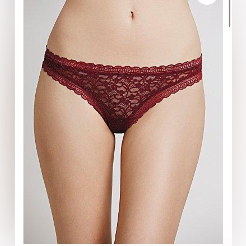 Elegant Lace Panties by Free People. Red
